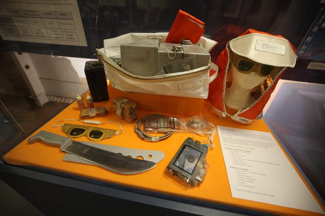 Apollo Survival Kit Display at USS Hornet Museum