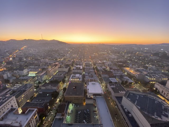 Golden Hour over San Francisco's Urban Landscape