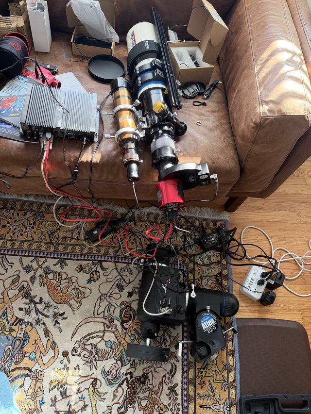 Astrophotography Rig Setup Testing in Living Room