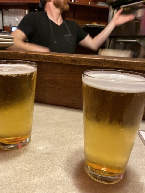 Two Beers at a San Francisco Pub