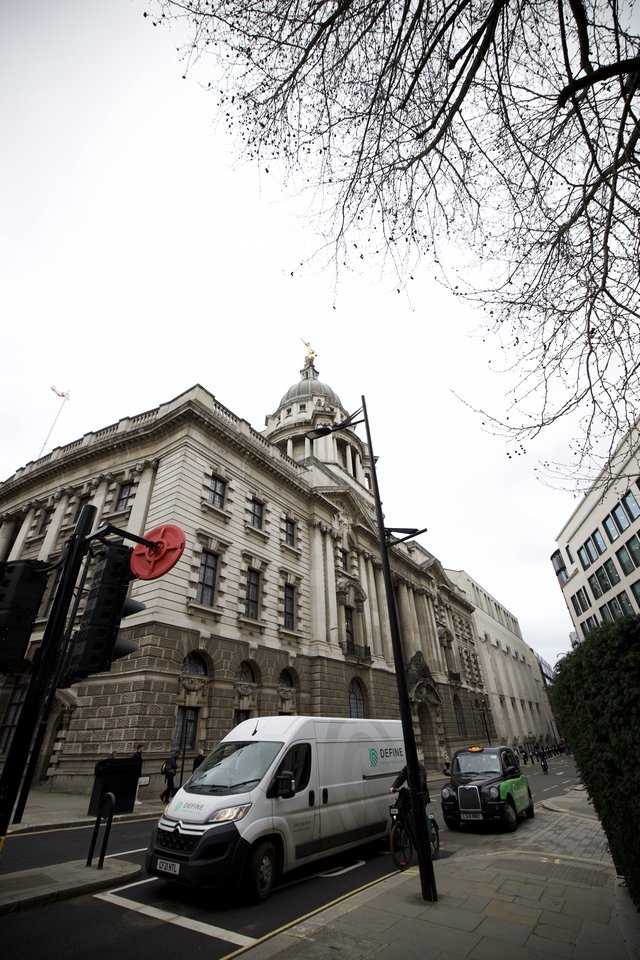 Old Bailey Criminal Court Under Bare Winter Branches