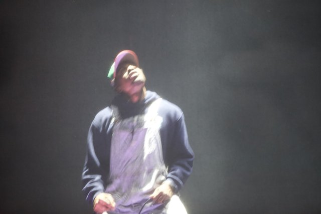 Hoodie and Cap on Stage