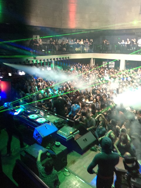 Greenlit Crowd at Urban Nightclub Concert