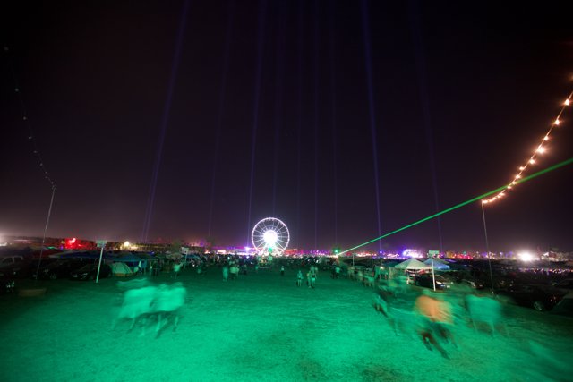 Laser Lights and Dancing Crowds at Coachella