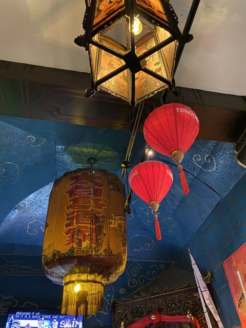 Illuminated Ceiling of Chinese Lanterns in San Francisco