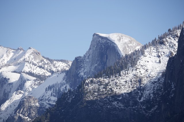 Half Dome in Winter Snow at Yosemite