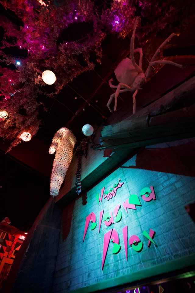 Whimsical Underwater Themed Restaurant Interior at Night
