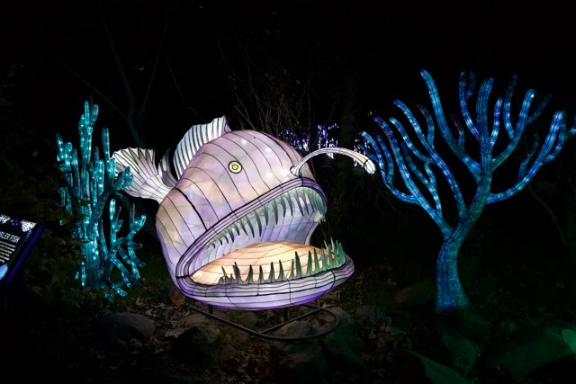 Undersea Fantasy: The Grand Fish Display at Glowfari Oakland Zoo, 2023