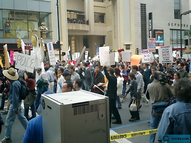 Protesters Marching Through the City