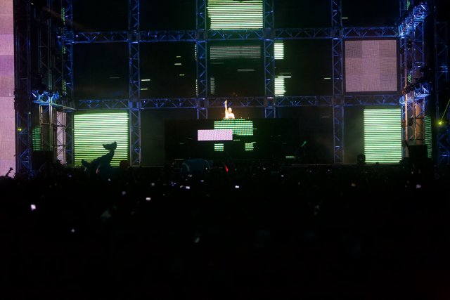 Coachella stage illuminated by the energy of the crowd
