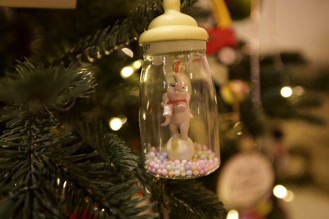 Whimsical Baby Bottle Christmas Tree Ornament