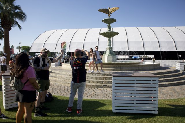 Festival Vibes at Coachella 2024: A Moment by the Fountain