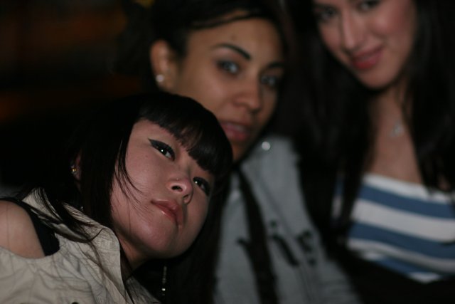 Urban Portrait of Three Women at Night Club