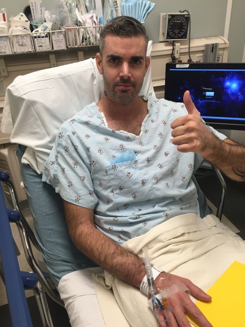 Thumbs Up from a Hospital Bed