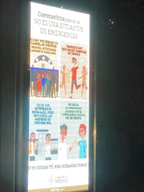 An Advertisement for the Coronavirus Pandemic in Spanish