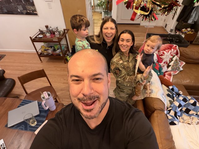 Holiday Family Selfie with Military Service Member