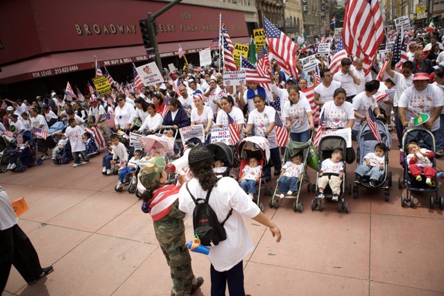 Patriotic Protesters Marching