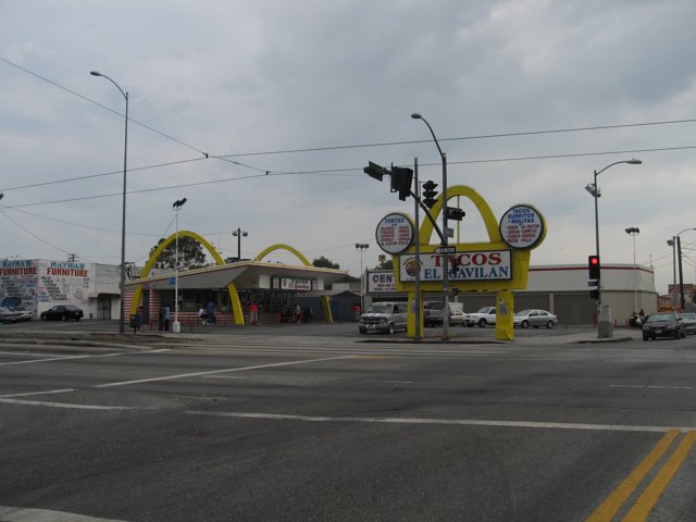 McDonald's at a busy intersection in the city
