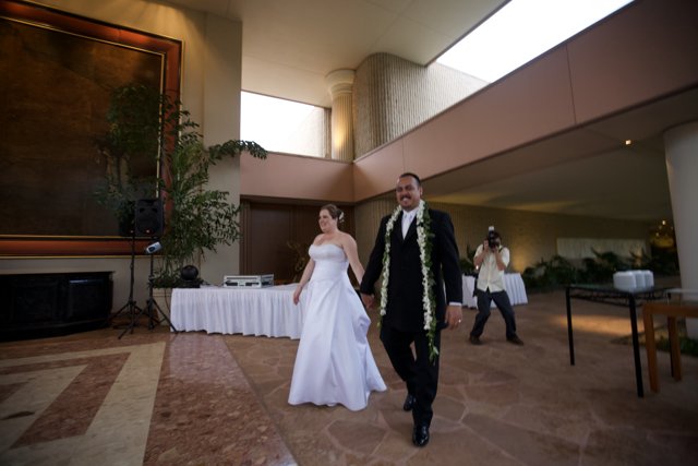 The Newlyweds' Grand Entrance
