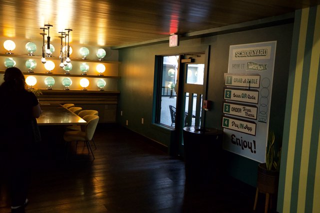 Modern Restaurant Interior with Schoolyard Ordering System