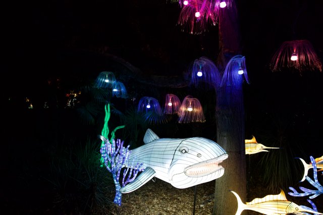 Shimmering Aquatic Wonderland at Glowfari Oakland Zoo 2023