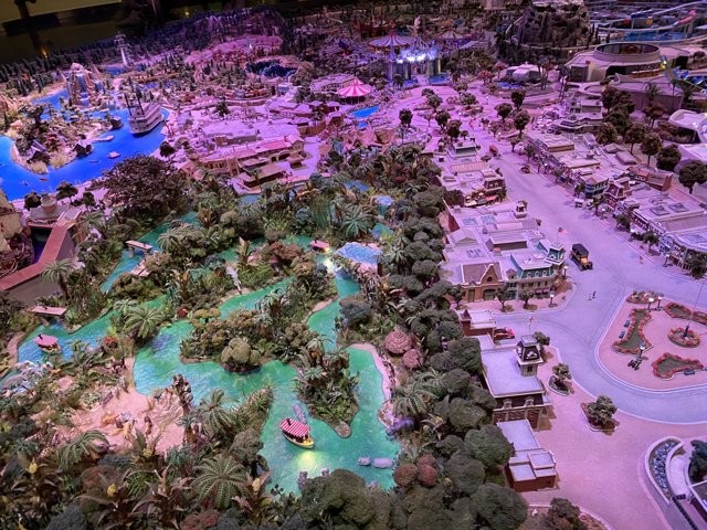 Tropical Resort Diorama with Water Park