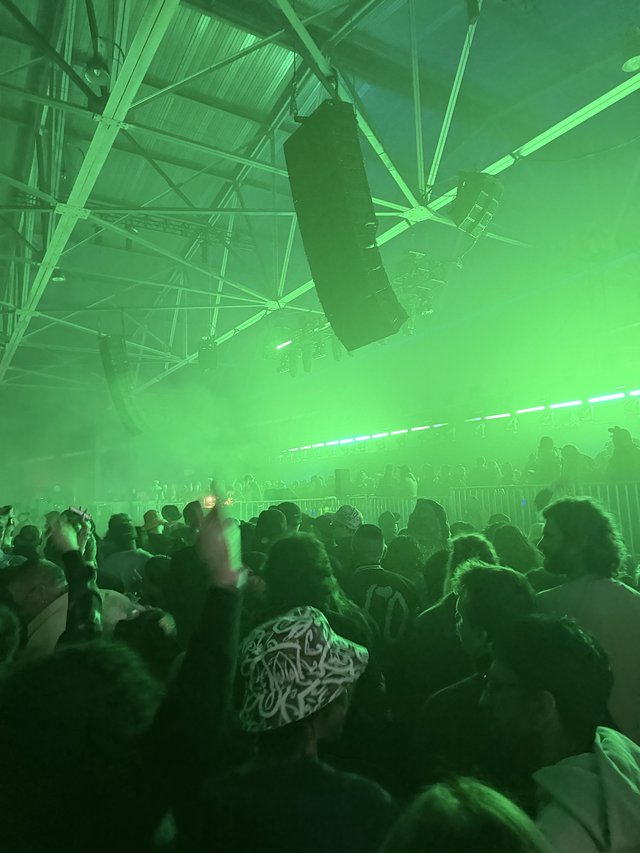 Green Laser Light Show at Electronic Music Concert