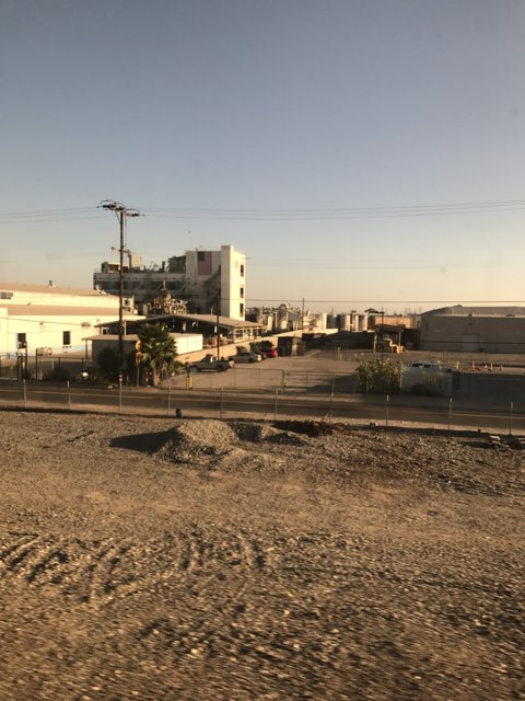 View of a Factory from a Train in Los Angeles