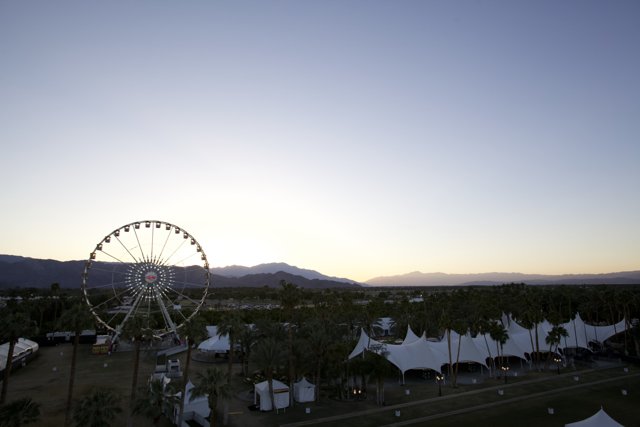 Sunset ride on the Ferris Wheel
