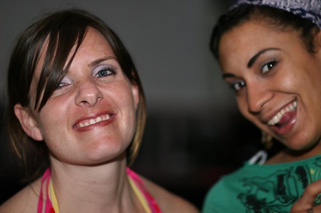 Two Friends Share a Joyful Moment Together