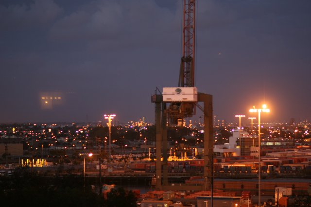 Nighttime Construction Crane