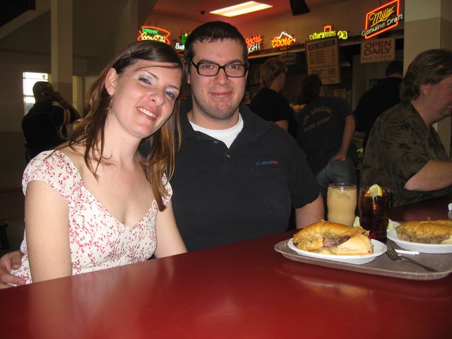 Couple Smiling Together at American Diner