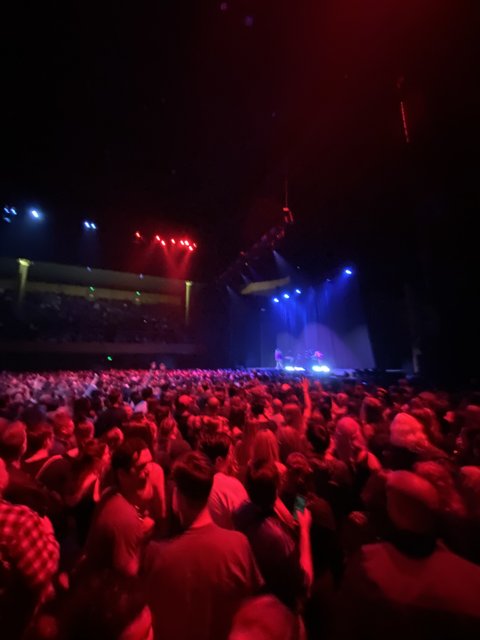 Red Lighting Rock Concert Crowd
