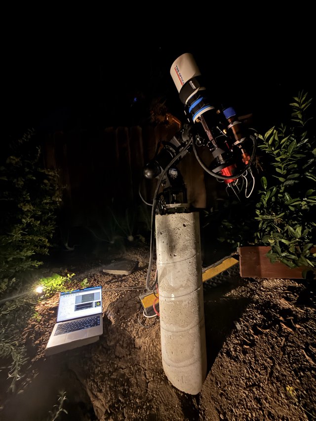 Backyard Astrophotography Setup Under Night Sky