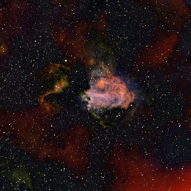 M17 Omega Nebula in SHO Narrowband Palette