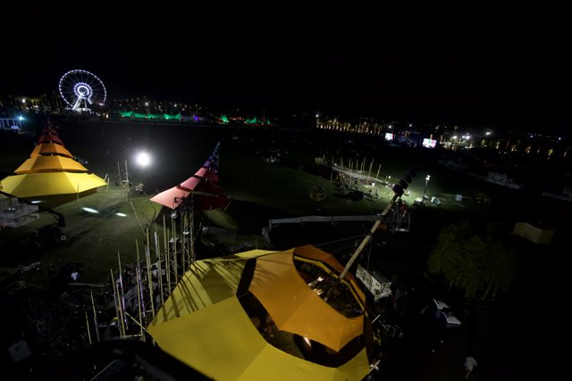 Nighttime Camping Fun with a Ferris Wheel