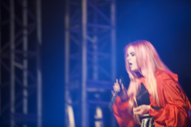 Pink-haired Performer on the Coachella Stage