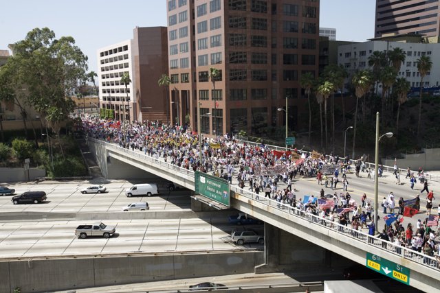Mayday March on the City Overpass