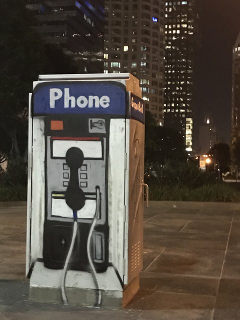 Graffiti-Clad Phone Booth in the City of Angels