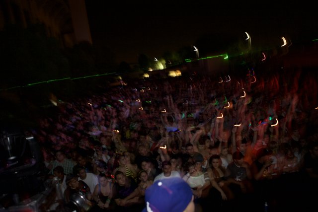 Nightclub Crowd with Neon Lights