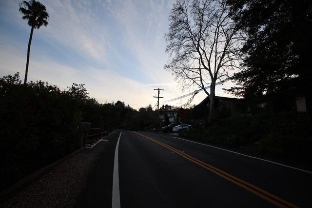 Twilight Road in Suburban Neighborhood