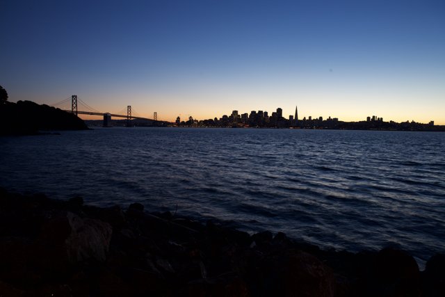 Dusk Over San Francisco Bay Bridge