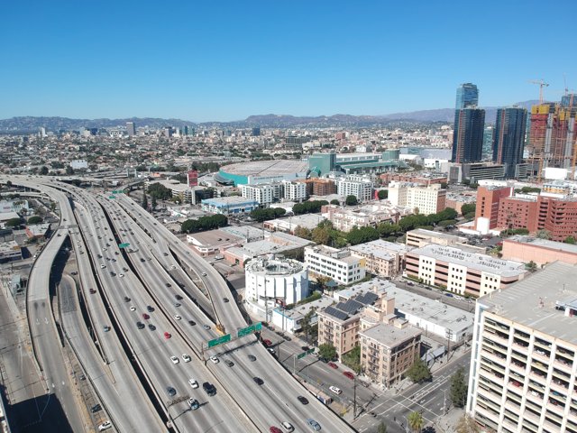 Overlooking the Los Angeles Freeway