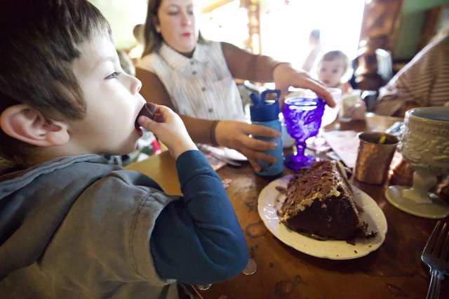 Child's Birthday Celebration with Chocolate Cake