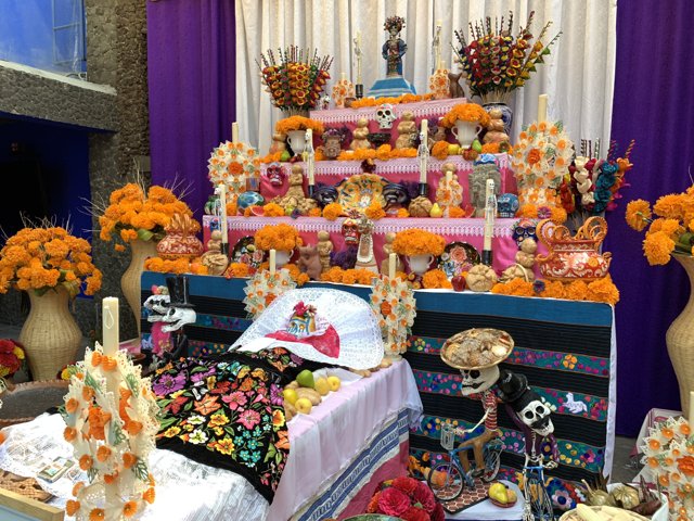 Colorful Floral Display at the Church Altar