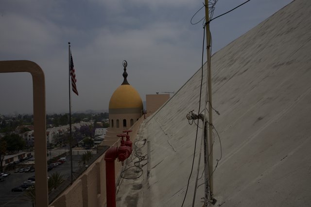 Flag on Top of a Dome Building
