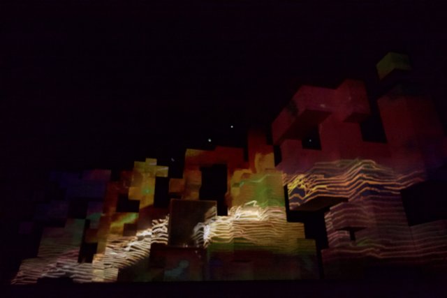 Kaleidoscope Colored Building Projection