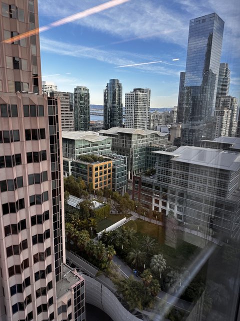Urban Skyline from Apartment Window