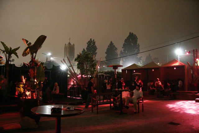 Nighttime Gathering at Urban Restaurant