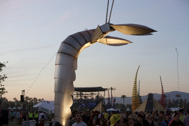 Giant Lobster Sculpture at Coachella Event